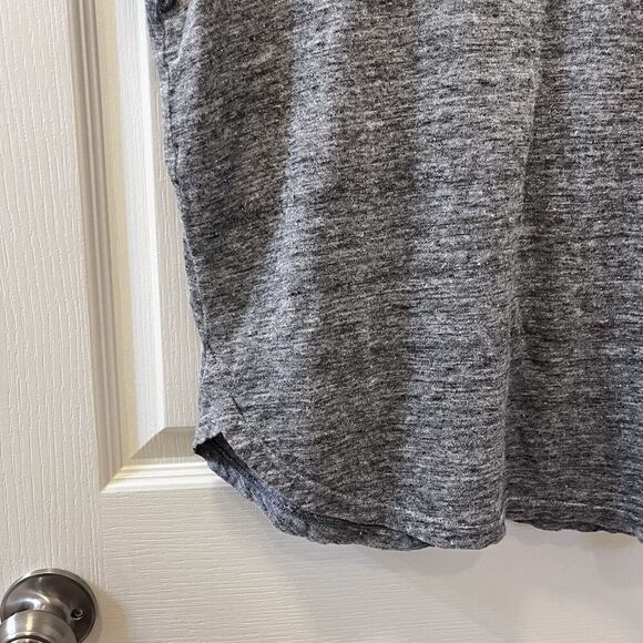 FRAME Classic Crewneck 100% Linen Tee Shirt Top Gris Gray Women's Size Large - Picture 8 of 12